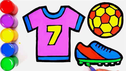 简笔画:教你画球衣,足球,足球鞋