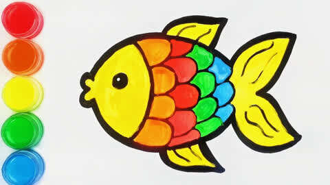 金鱼简笔画彩色颜色图片