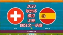 2020年欧洲杯，模拟比赛（四分之一决赛），瑞士vs西班牙