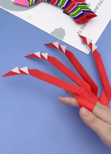 爪子的折法长方形纸图片