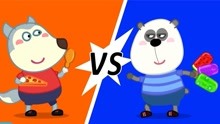 沃尔夫动画：小狼沃夫VS熊猫比试，单独吃冷热食物，结果闹肚子了