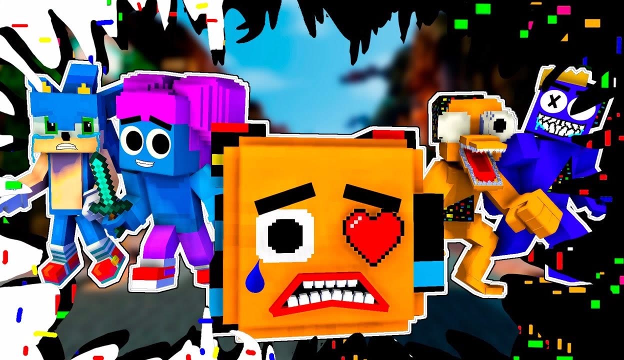 索尼克动画:fnf腐蚀索尼克和塔尔斯,讨厌的橙色vs彩虹朋友!