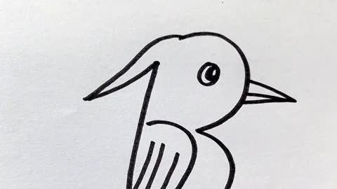 啄木鸟简笔画步骤图片