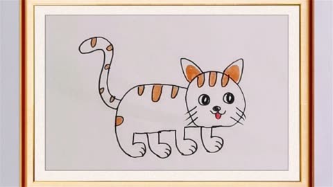 小猫怎么画简单笔画图片