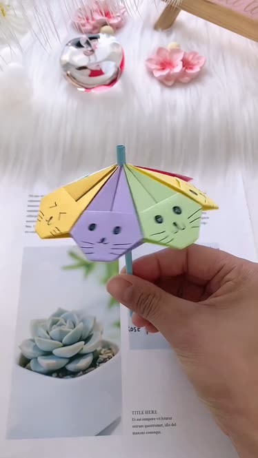 雨伞手工折纸步骤图片