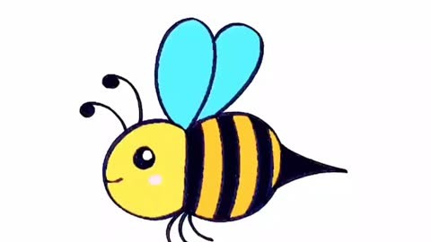 用字母c和d画可爱的小蜜蜂,这个画法简单又好看