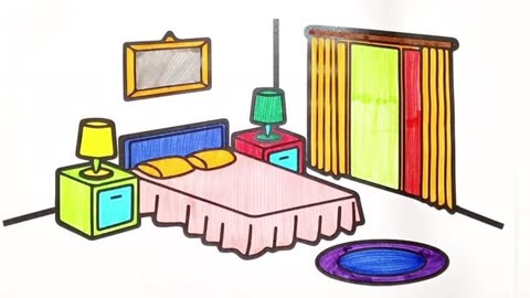 可爱的卧室简笔画图片