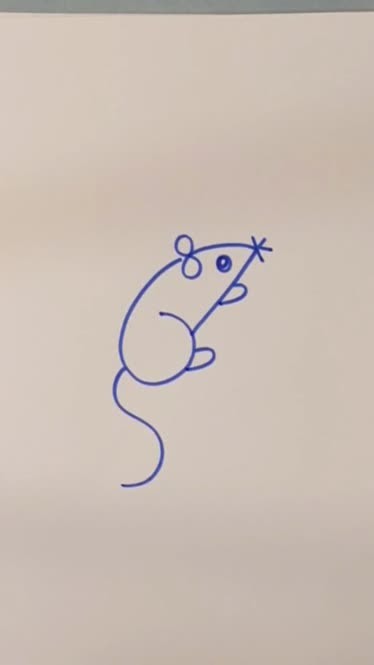 老鼠简笔画可爱教程图片
