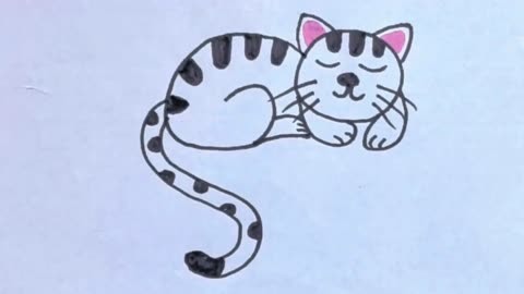 猫的简笔画画法步骤图图片