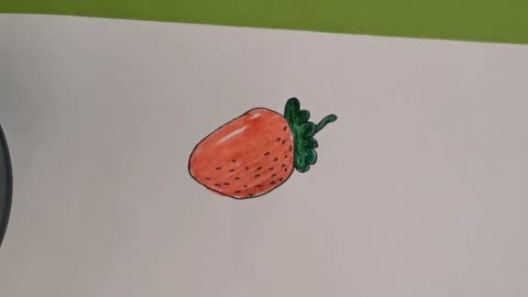 简笔画卡通画草莓简单涂色儿童画