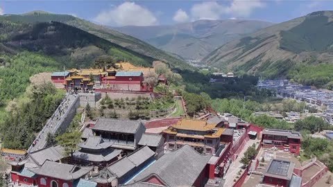 五台山寺庙全景图图片