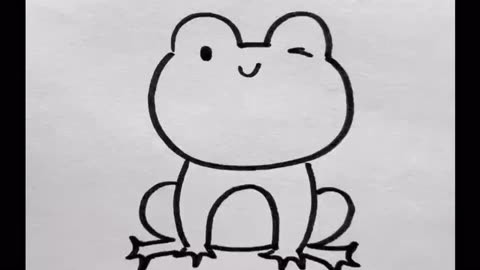 挑战画画100天第11天青蛙简笔画教程图案